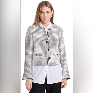 rag & bone Carmen Check Tweed Cotton Jacket 4 | Black White Houndstooth EUC